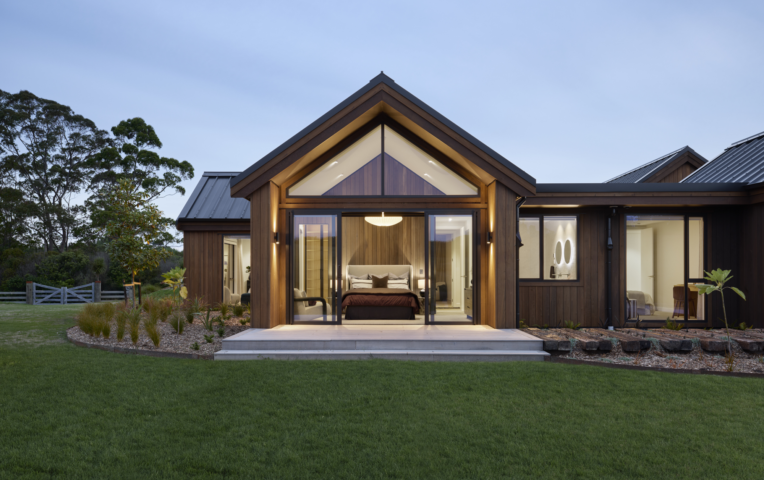Signature Homes Palliser Downs Showhome Wainui with JSC Timber TMT Taxon Cladding