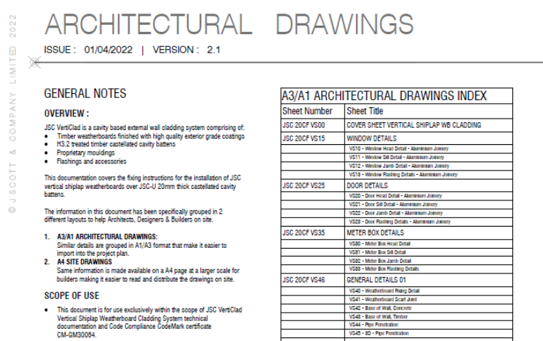 Verti Clad Architectural Drawings