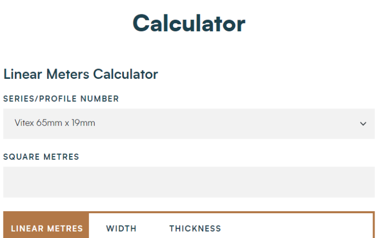 Calculator Decking Screenshot