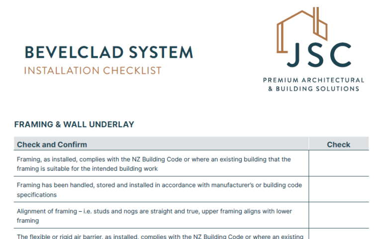 Bevel Back Checklist