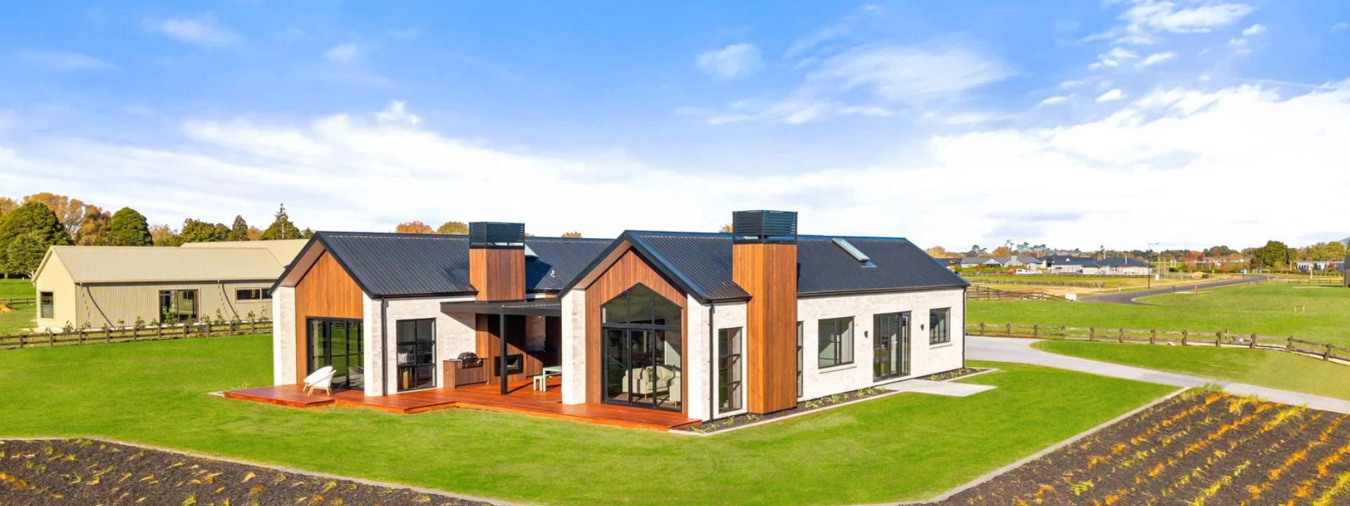 Exterior view of Ngahinapouri home in TMT Taxon cladding
