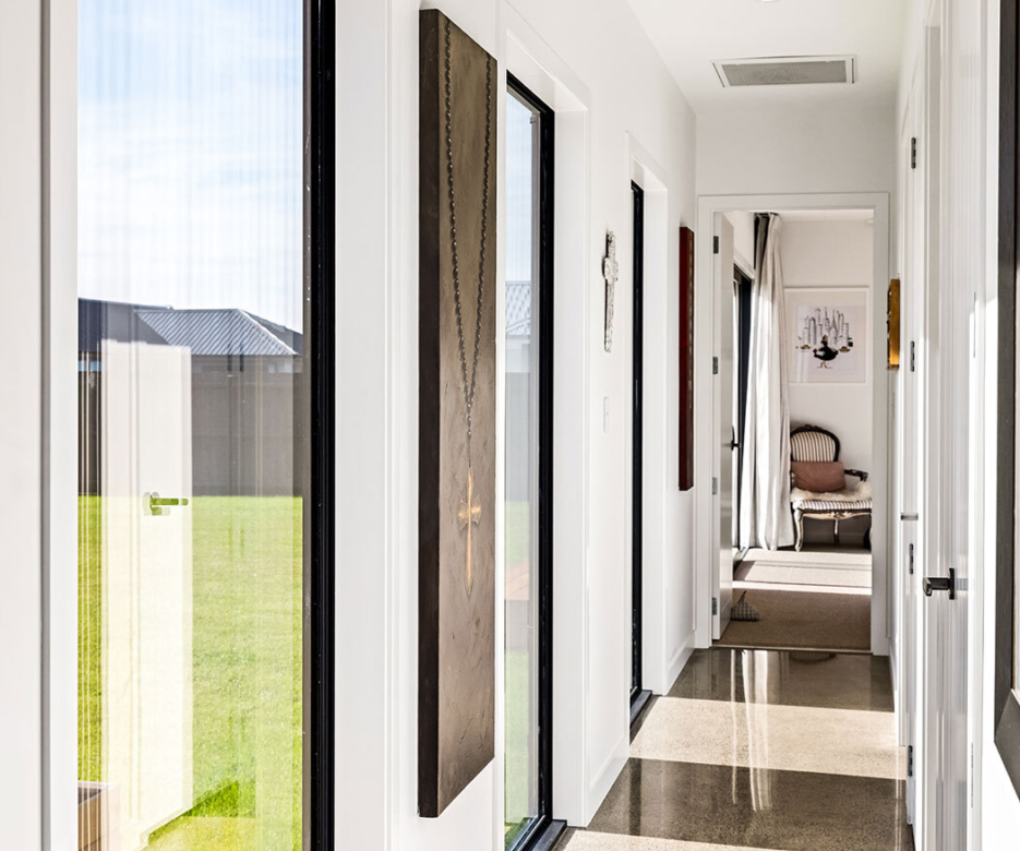 Interior detail of modern barn-style home