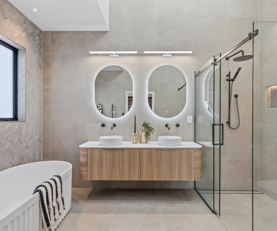 Interior bathroom of Ngahinapouri home.
