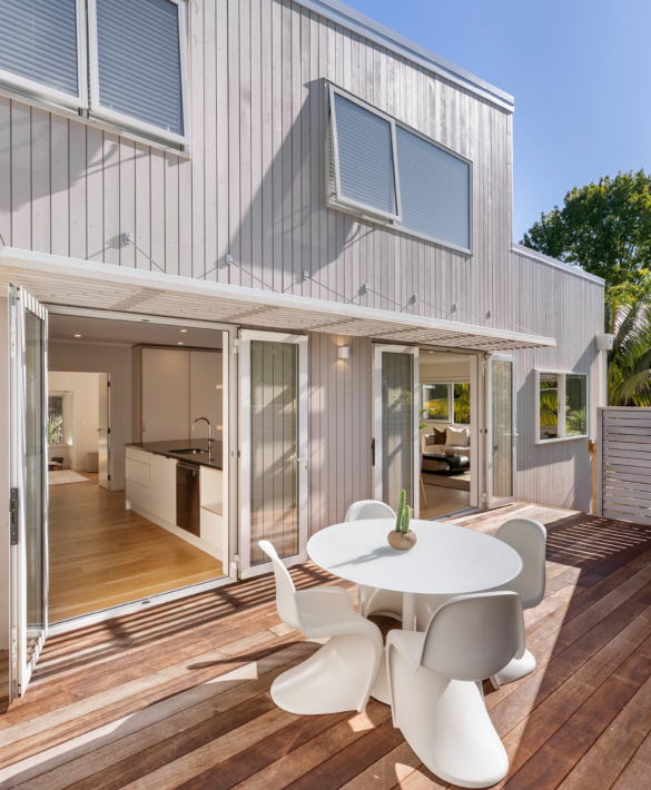Deck and exterior of St Georges Bay Road home renovation