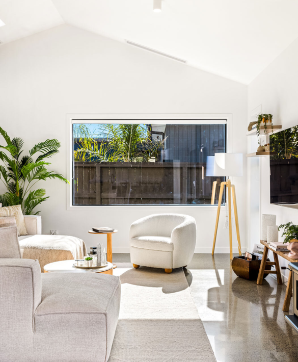 Interior living space in Point Wells barn-style home
