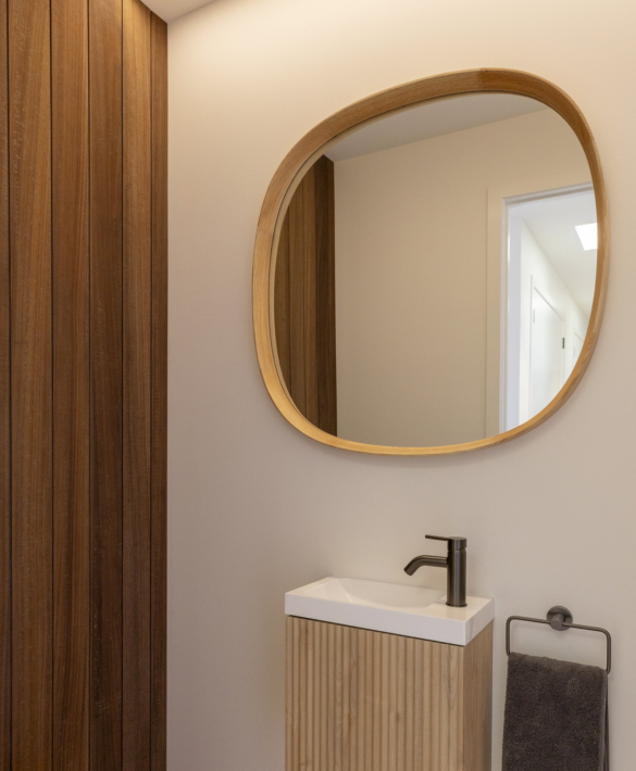 Interior bathroom detail with TMT Amba interior panelling