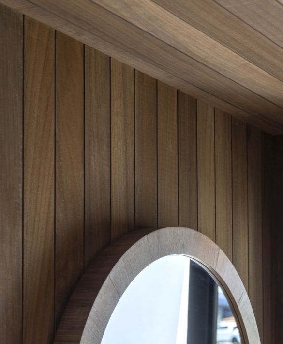 Interior detail of home with TMT Amba interior panelling