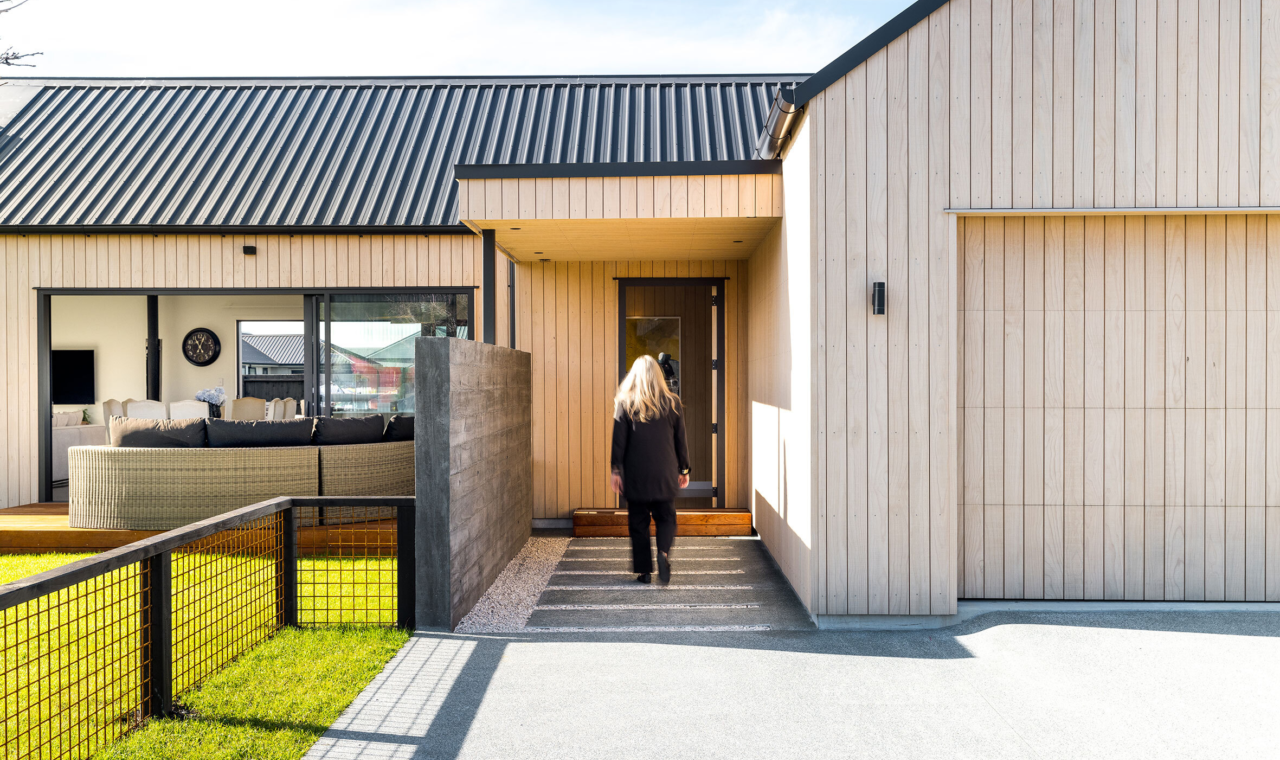Exterior cladding of barn-style home in Point Wells