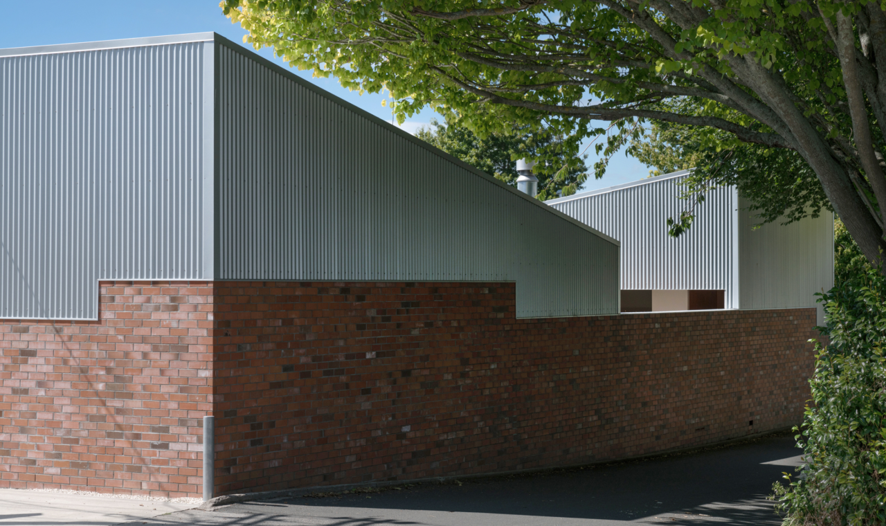 Street view of award winning Cambridge Townhouse by Christopher Beer Architect
