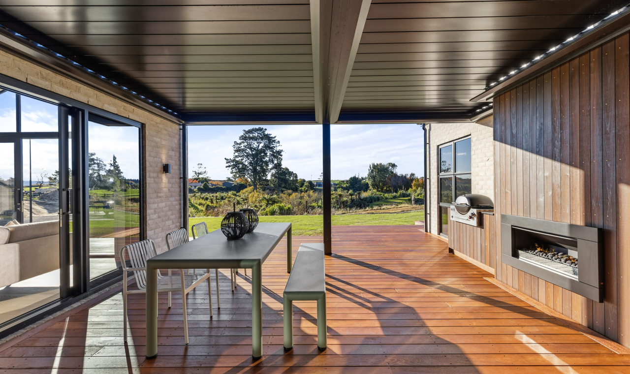 Outdoor deck and entertaining area with TMT Taxon cladding