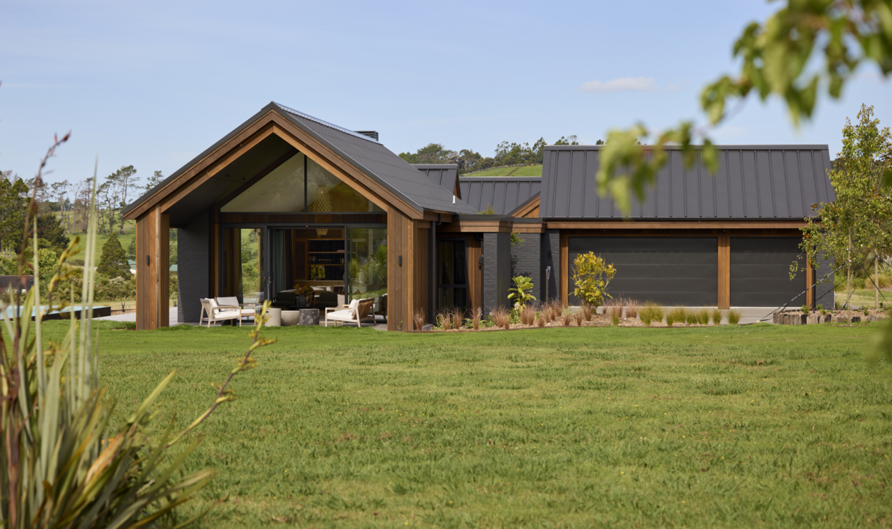 Exterior of Palliser Downs Showhome Wainui with TMT Taxon Cladding