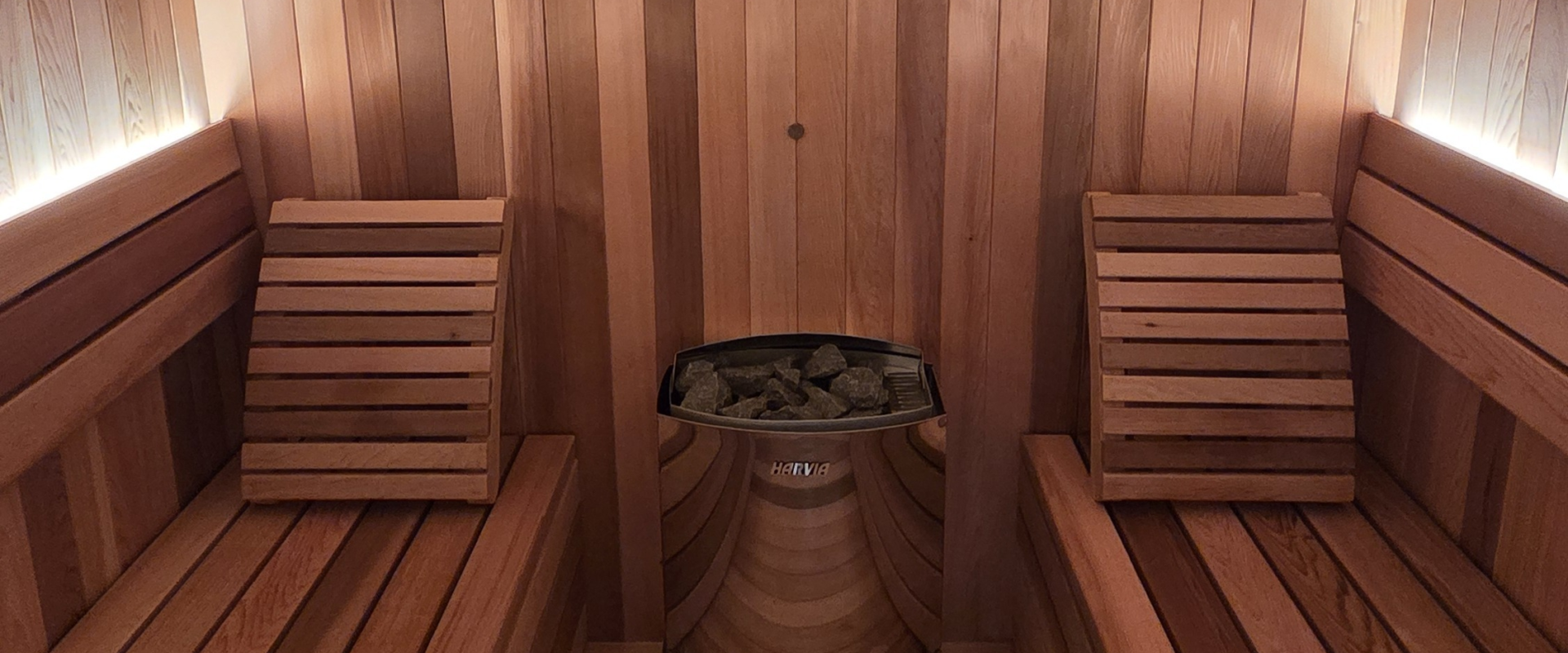 Interior of a south island cedar sauna project